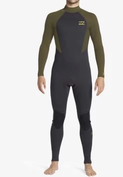 Billabong 5/4MM INTRUDER - COMBINAISON DE SURF BACK ZIP - Neoprenanzug - Antique Black