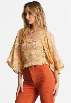 Billabong BE MY BABE À MANCHES CLOCHE - Bluse - Golden Peach -Billabong 739c41f6f770427ab5721ae07cf77035
